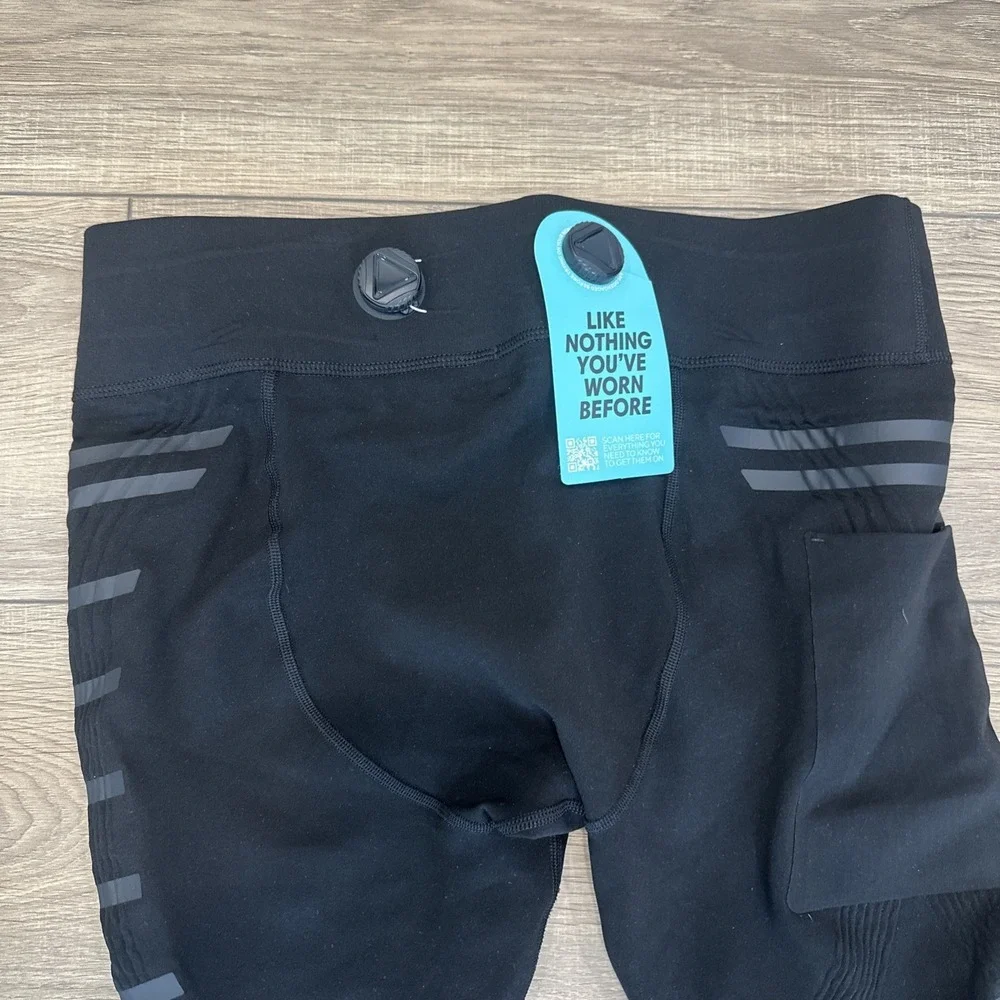 Stoko Men's Compression Athletic Pants Black Adjustable Waist Support XL NEW